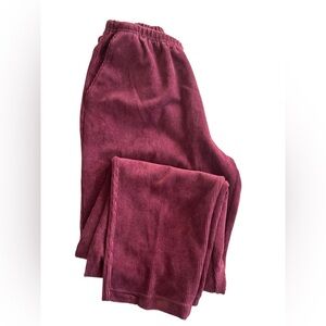 NWT Lands' End Women’s Sports Knit Corduroy Leggings in Burgundy Medium Petite